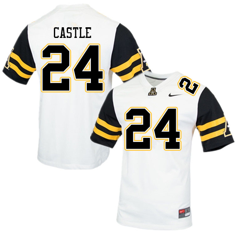 Men #24 Anderson Castle Appalachian State Mountaineers College Football Jerseys Sale-White - Click Image to Close